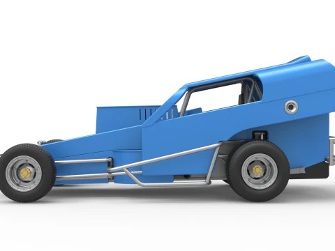 Vintage Dirt Modified stock car Version 2 Scale 1 to 25 3D Print Model