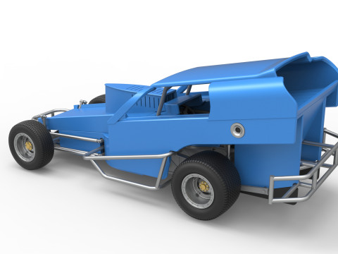 Vintage Dirt Modified stock car Version 2 Scale 1 to 25 3D Baskı Modeli