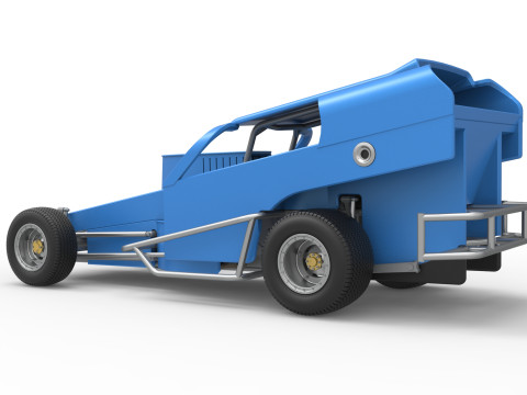 Vintage Dirt Modified stock car Version 2 Scale 1 to 25 3D Baskı Modeli