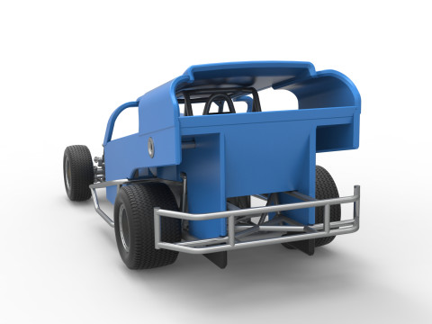 Vintage Dirt Modified stock car Version 2 Scale 1 to 25 3D Baskı Modeli