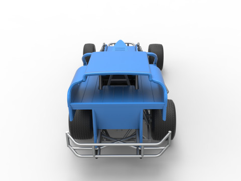 Vintage Dirt Modified stock car Version 2 Scale 1 to 25 3D Baskı Modeli