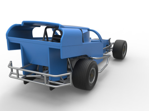 Vintage Dirt Modified stock car Version 2 Scale 1 to 25 3D Baskı Modeli