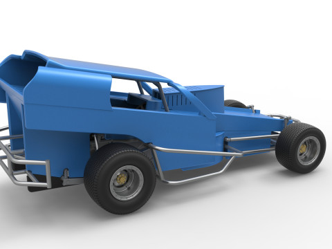 Vintage Dirt Modified stock car Version 2 Scale 1 to 25 3D Baskı Modeli