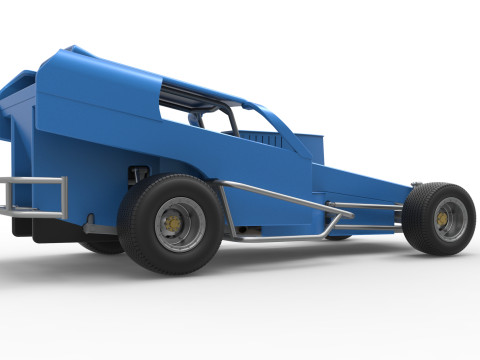 Vintage Dirt Modified stock car Version 2 Scale 1 to 25 3D Baskı Modeli