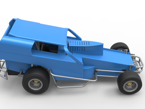 Vintage Dirt Modified stock car Version 2 Scale 1 to 25 3D Baskı Modeli
