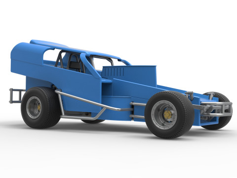 Vintage Dirt Modified stock car Version 2 Scale 1 to 25 3D Baskı Modeli