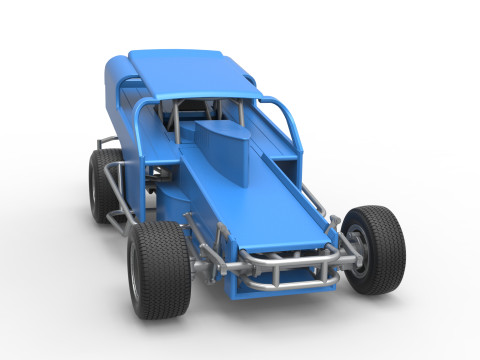 Vintage Dirt Modified stock car Version 2 Scale 1 to 25 3D Baskı Modeli