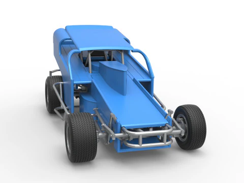 Vintage Dirt Modified stock car Version 2 Scale 1 to 25 3D Print Model