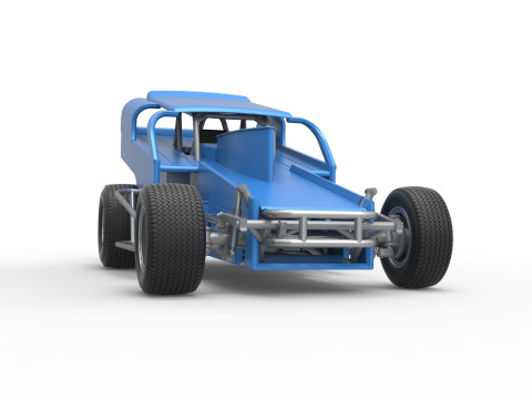 Vintage Dirt Modified stock car Version 2 Scale 1 to 25 3D Baskı Modeli