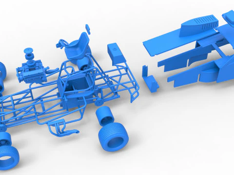 Vintage Dirt Modified stock car Version 2 Scale 1 to 25 3D Print Model