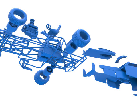 Vintage Dirt Modified stock car Version 2 Scale 1 to 25 3D Baskı Modeli