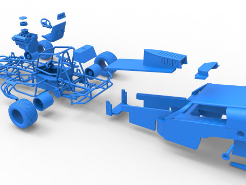 Vintage Dirt Modified stock car Version 2 Scale 1 to 25 3D Baskı Modeli