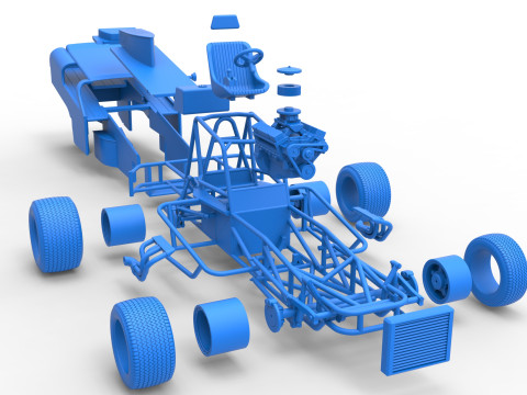 Vintage Dirt Modified stock car Version 2 Scale 1 to 25 3D Baskı Modeli