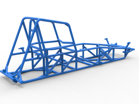 Frame of Vintage Dirt Modified stock car Scale 1 to 25 3D Baskı Modeli