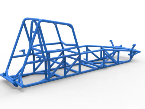 Frame of Vintage Dirt Modified stock car Scale 1 to 25 3D Print Model