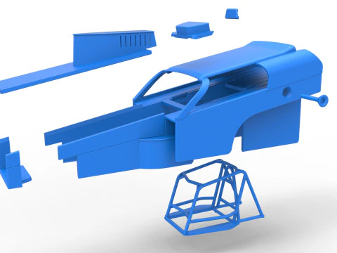 Shell of Vintage Dirt Modified stock car Version 2 Scale 1 to 25 3D Print Model