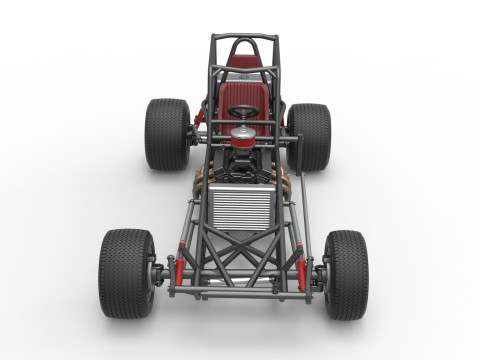 Vintage Dirt Modified stock car Base Version 2 Scale 1 to 25 Modelo de impresión 3D