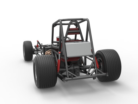 Vintage Dirt Modified stock car Base Version 2 Scale 1 to 25 Modelo de impresión 3D