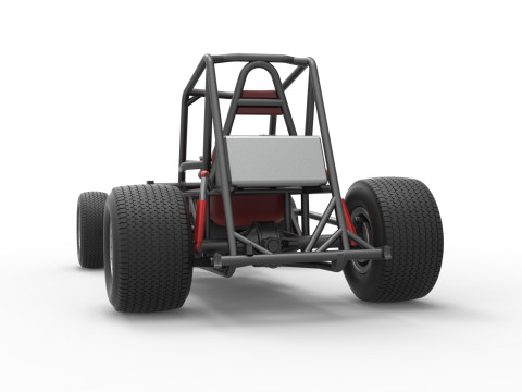 Vintage Dirt Modified stock car Base Version 2 Scale 1 to 25 Modelo de impresión 3D