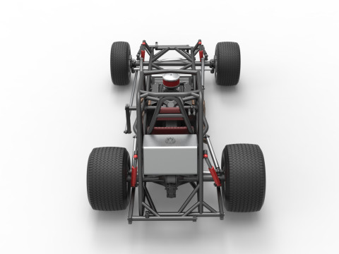 Vintage Dirt Modified stock car Base Version 2 Scale 1 to 25 Modelo de impresión 3D