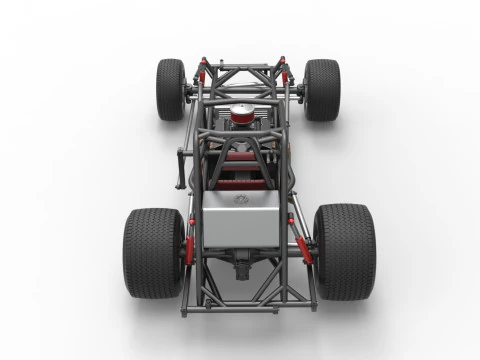 Vintage Dirt Modified stock car Base Version 2 Scale 1 to 25 3D Print Model