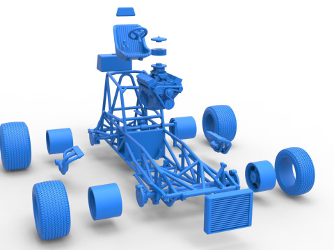 Vintage Dirt Modified stock car Base Version 2 Scale 1 to 25 Modelo de impresión 3D