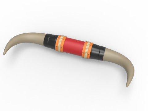 Bull horns for car ot truck Version 3 Scale 1 to 25 3D Baskı Modeli