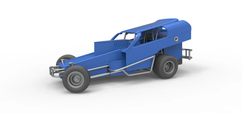 Vintage Dirt Modified stock car Version 2 while turning Scale 1 to 25 3D Print Model .c4d .max .obj .3ds .fbx .stl .blend 