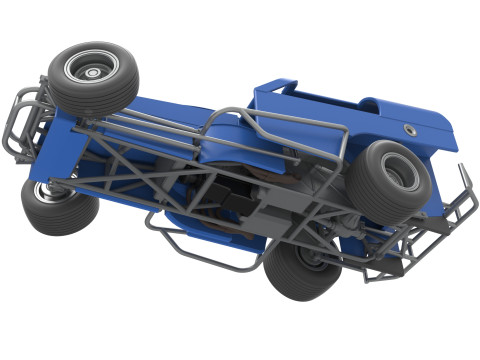 Vintage Dirt Modified stock car Version 2 while turning Scale 1 to 25 3Dプリントモデル