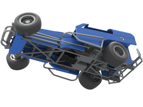 Vintage Dirt Modified stock car Version 2 while turning Scale 1 to 25 3D Print Model