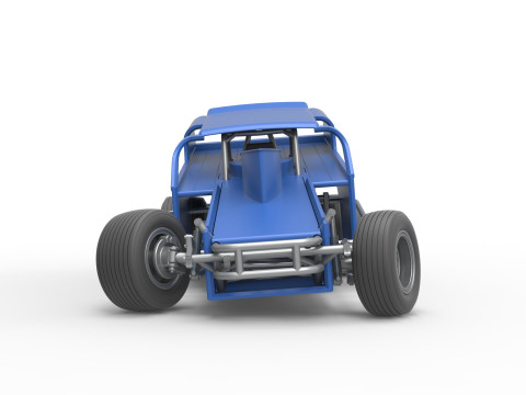 Vintage Dirt Modified stock car Version 2 while turning Scale 1 to 25 3Dプリントモデル