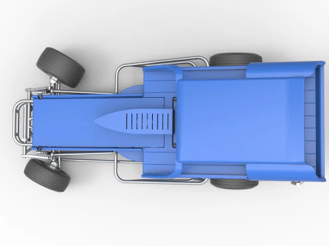 Vintage Dirt Modified stock car Version 2 while turning Scale 1 to 25 3D Print Model