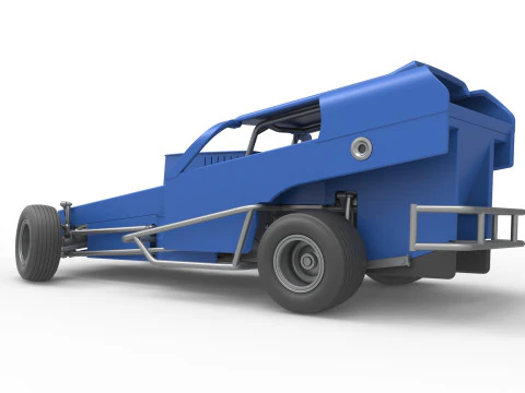 Vintage Dirt Modified stock car Version 2 while turning Scale 1 to 25 3D Print Model