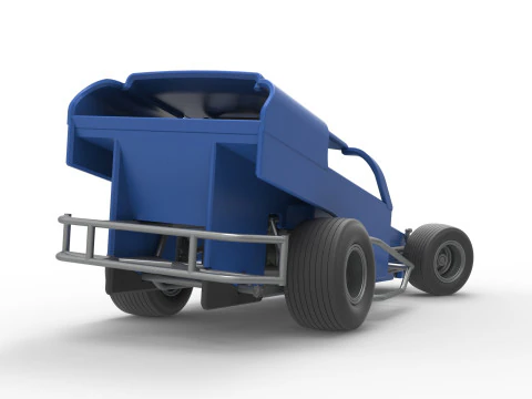 Vintage Dirt Modified stock car Version 2 while turning Scale 1 to 25 3D Print Model