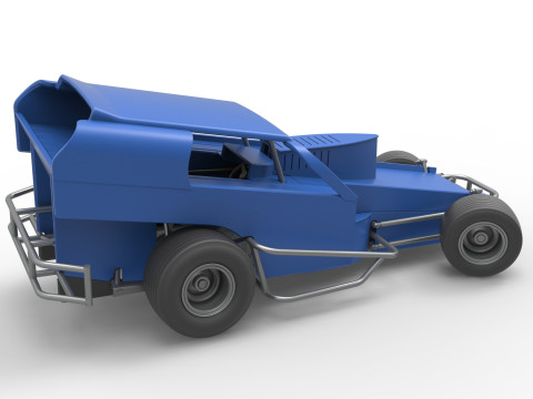 Vintage Dirt Modified stock car Version 2 while turning Scale 1 to 25 3Dプリントモデル