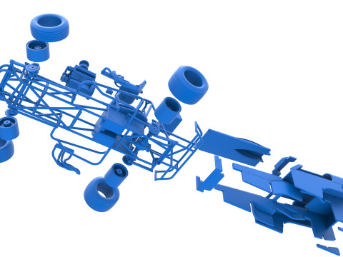 Vintage Dirt Modified stock car Version 2 while turning Scale 1 to 25 3Dプリントモデル