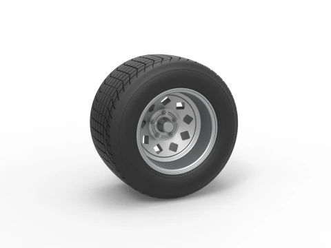 Wheel of Vintage Dirt yarış arabası V3 &Ouml;l&ccedil;ek 1'den 25'e 3D Baskı Modeli