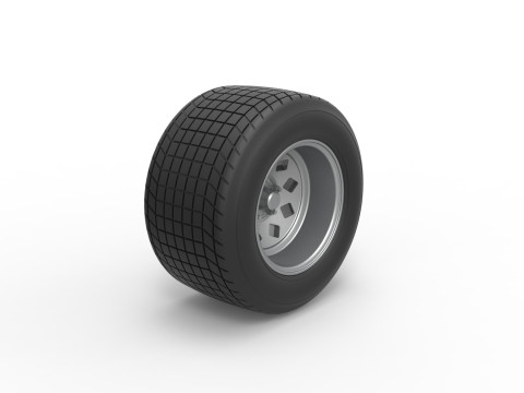 Wheel of Vintage Dirt race car V3 Scale 1 to 25 3D 프린트 모델