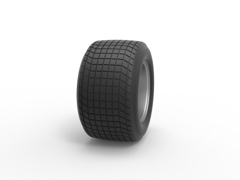 Wheel of Vintage Dirt race car V3 Scale 1 to 25 3D 프린트 모델
