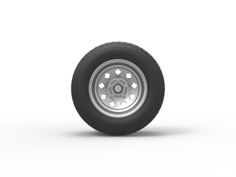 Wheel of Vintage Dirt race car V3 Scale 1 to 25 3D 프린트 모델