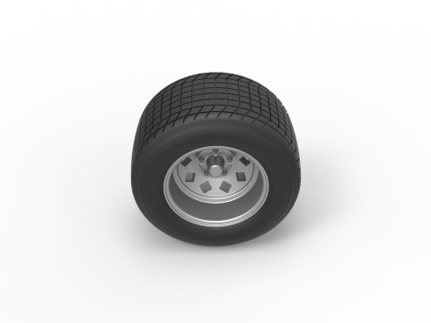 Wheel of Vintage Dirt race car V3 Scale 1 to 25 3D 프린트 모델