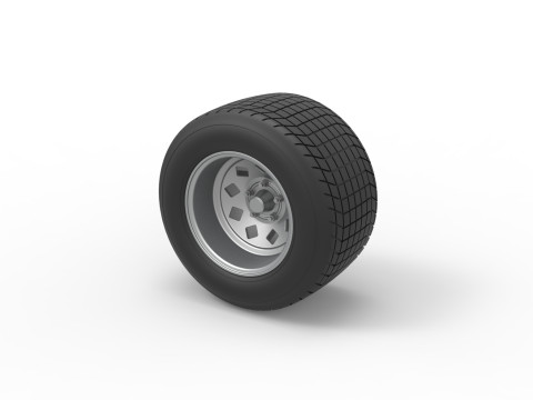 Wheel of Vintage Dirt race car V3 Scale 1 to 25 3D 프린트 모델
