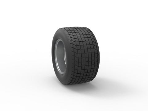 Wheel of Vintage Dirt race car V3 Scale 1 to 25 3D 프린트 모델