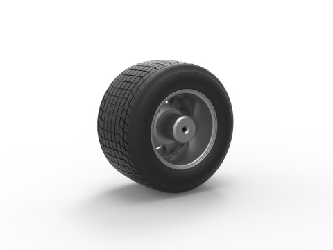 Wheel of Vintage Dirt race car V3 Scale 1 to 25 3D 프린트 모델