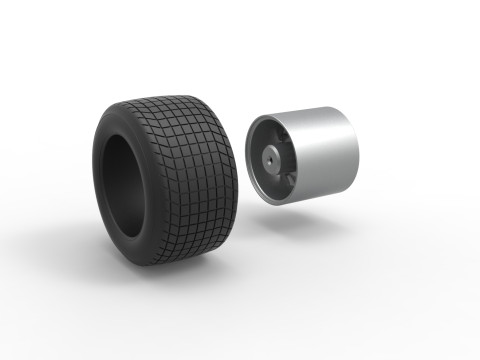 Wheel of Vintage Dirt race car V3 Scale 1 to 25 3D 프린트 모델