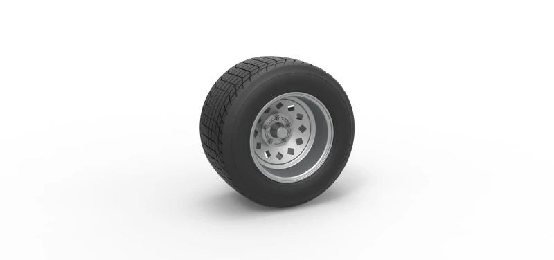 Wheel of Vintage Dirt race car V4 Scale 1 to 25 3D Print Model .c4d .max .obj .3ds .fbx .stl .blend 