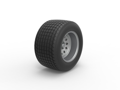 Wheel of Vintage Dirt race car V4 Scale 1 to 25 3D Принт Модель