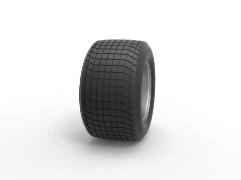 Wheel of Vintage Dirt race car V4 Scale 1 to 25 3D Print Model