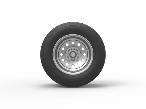 Wheel of Vintage Dirt race car V4 Scale 1 to 25 3D Print Model