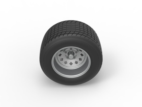 Wheel of Vintage Dirt race car V4 Scale 1 to 25 3D Принт Модель